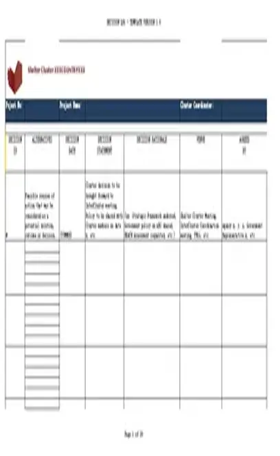 Project Decision Log Template