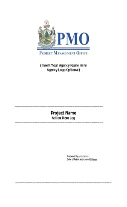 Project Management Action Log Template