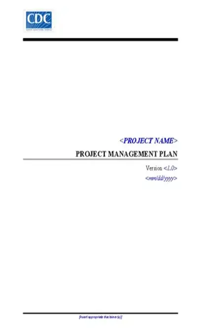 Project Management Plan Template