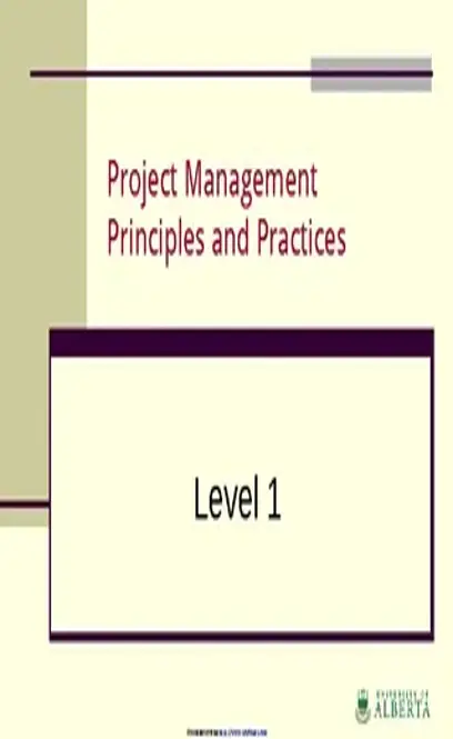 Project Management Principles And Practices