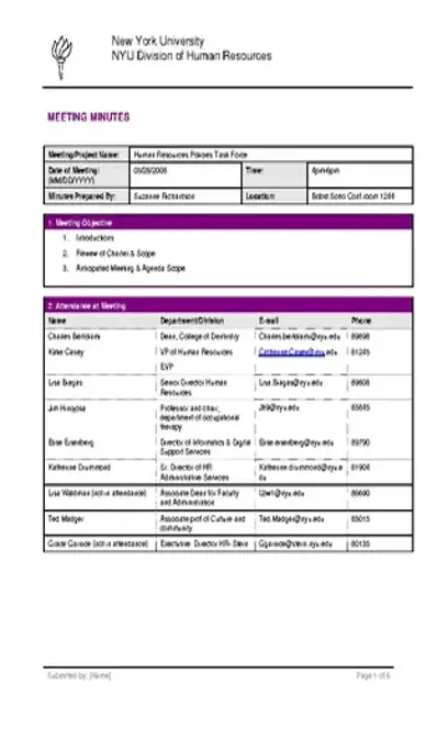 Project Meeting Minutes Template