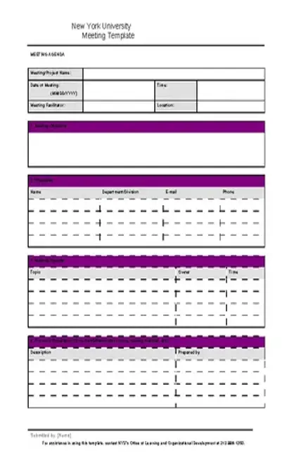 Project Microsoft Word Meeting Minutes Template