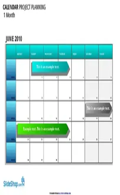 Project Planning Calendar