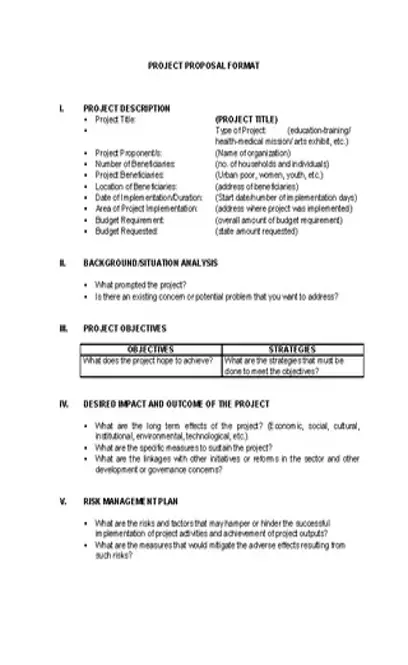 Project Proposal Format