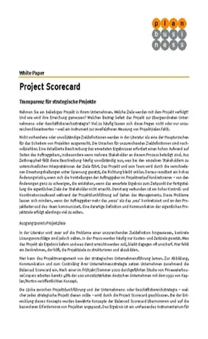 Project Scorecard Management Process0A