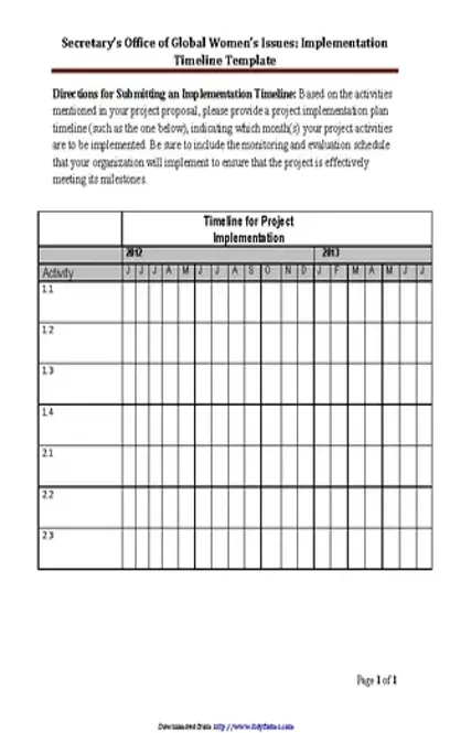 Project Timeline Template