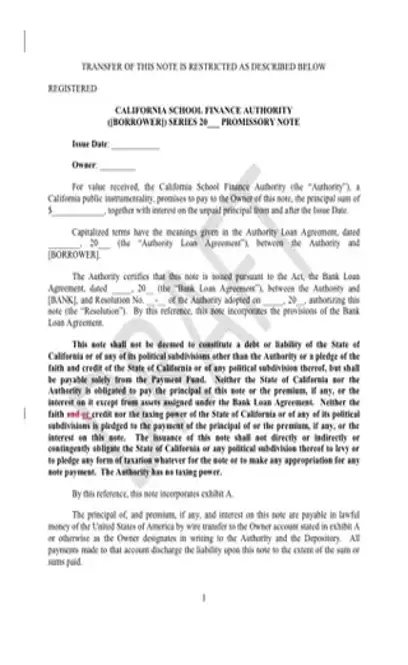 Promissory Note California PDF