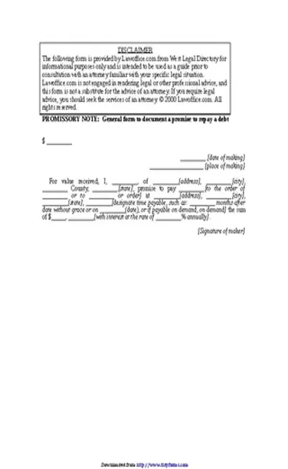 Promissory Note Template 1