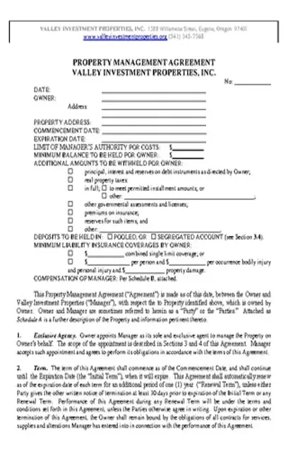 Property Management Contract