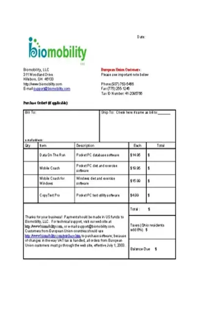 Purchase Invoice Template