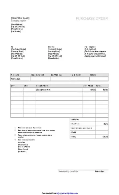 Purchase Order Template