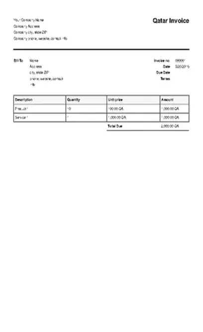 Qatar Invoice Template