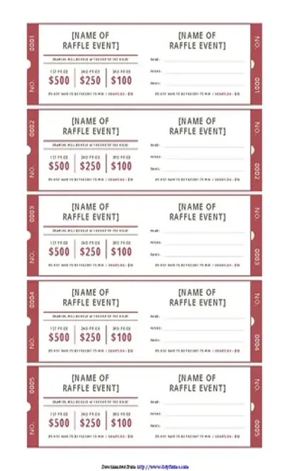 Raffle Ticket Template 2