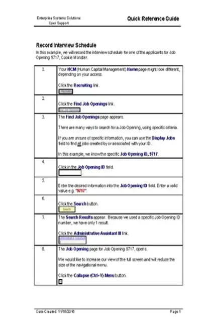 Record Interview Schedule Information Template