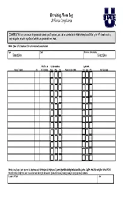 Recruiting Phone Log Template Sample