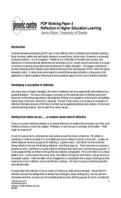 Reflection Paper Template