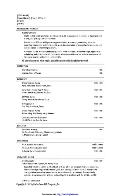 Registered Nurse Resume