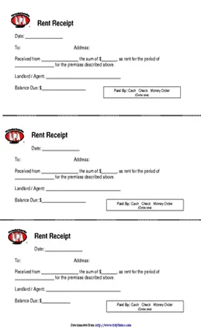 Rent Receipt Template 1