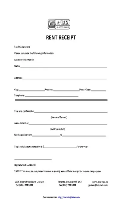 Rent Receipt Template 2