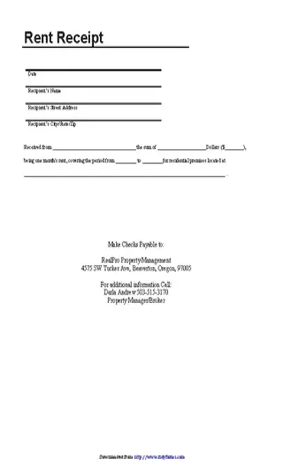 Rent Receipt Template 3