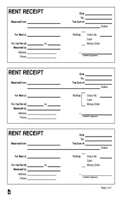 Rent Receipt Template