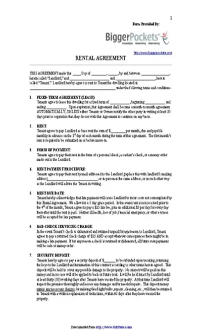 Rental Contract Template 2