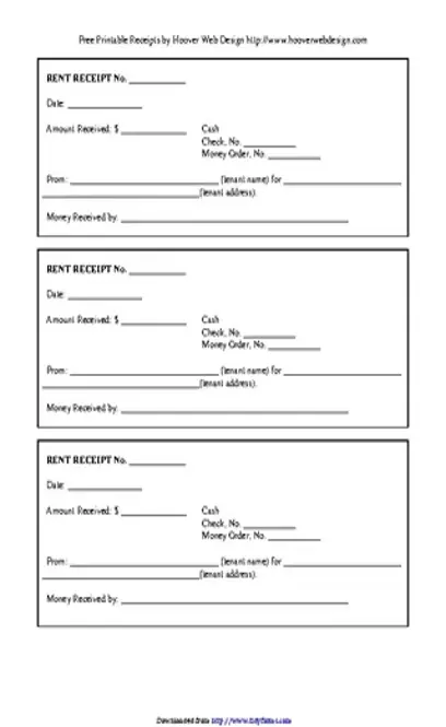 Rental Receipt Template 1