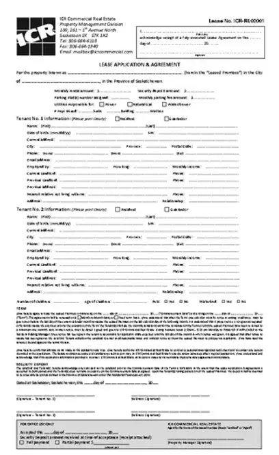 Residential Lease Agreement Saskatchewan