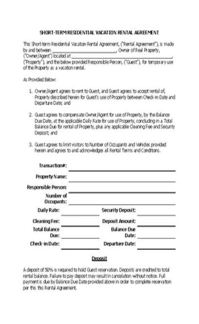 Residential Rental Agreement Template Word