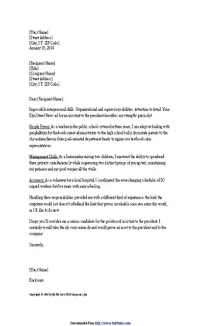 Resume Cover Letter For Executive Assistant