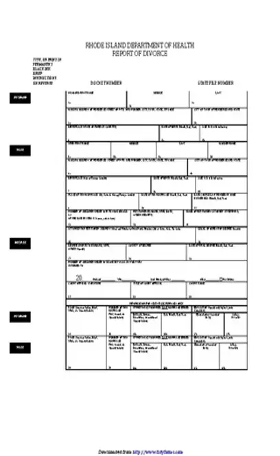 Rhode Island Department Of Health Report Of Divorce Form