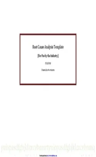 Root Cause Analysis Template 3