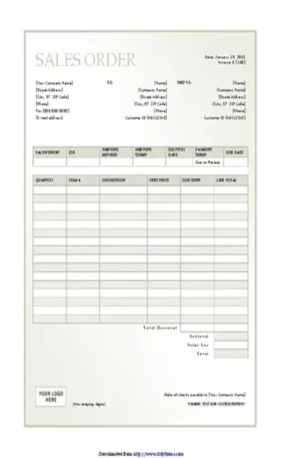 Sales Order Template 3