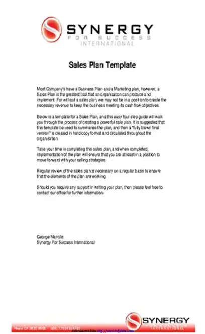 Sales Plan Template 2