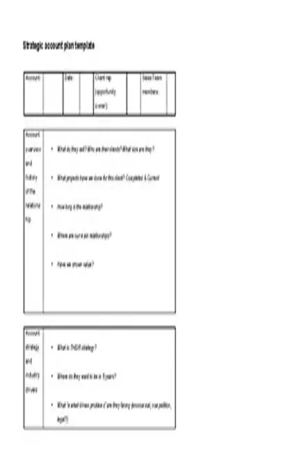 Sample Account Plan Template