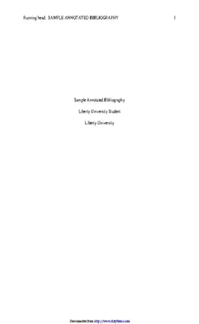 Sample Annotated Bibliography