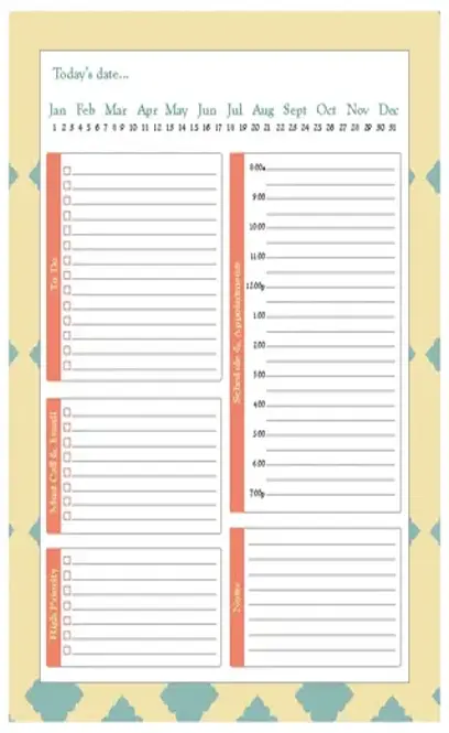 Sample Best Blank Daily Schedule Planner