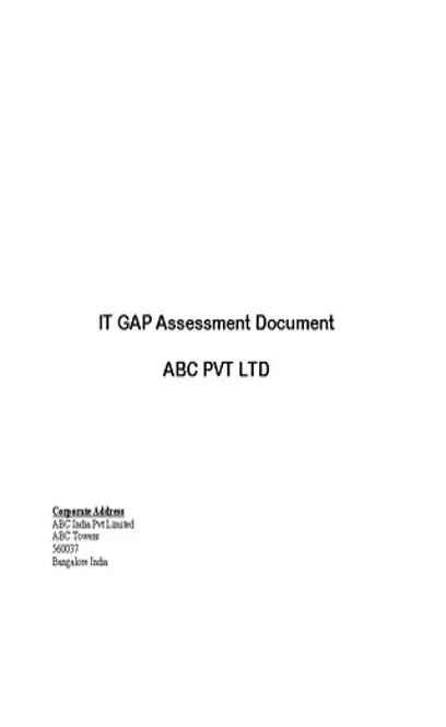 Sample Software Gap Analysis Document