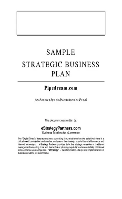 Sample Strategic Business Proposal