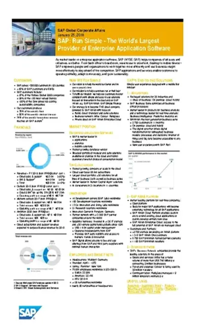 Sap Corporate Fact Sheet Free Pdf Download