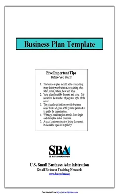 Sba Business Plan Template 1