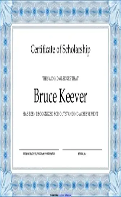 Scholarship Certificate