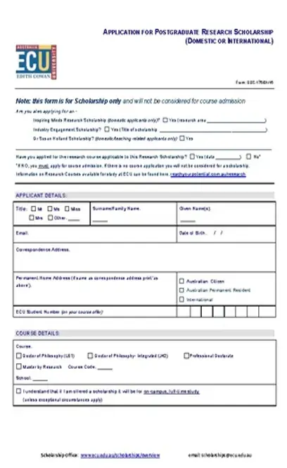 School Applicaton Form Word Document Free Download