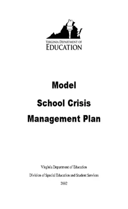 School Crisis Management Plan