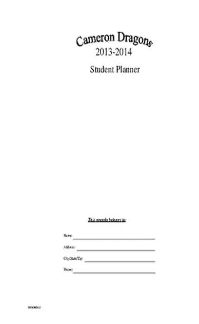 School Daily Planner Template