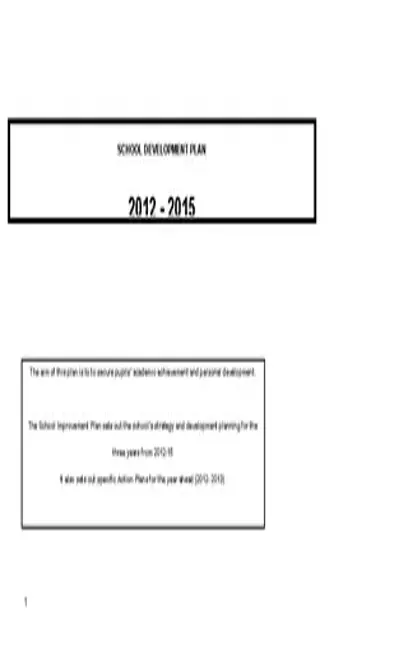 School Development Plan Format