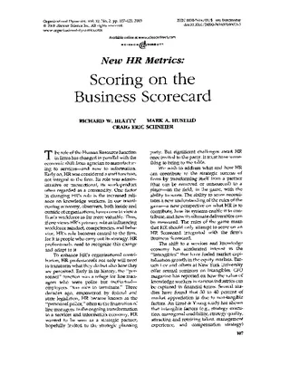 Scoring On The Business Scorecard