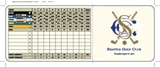 Seattle Golf Club And Scorecard