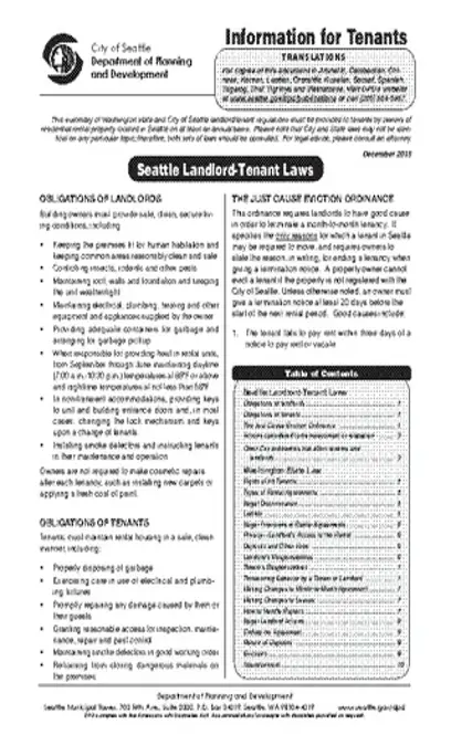 Seattle Washington Landlord Tenant Laws