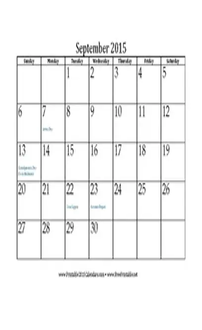 September 2015 Calendar 2